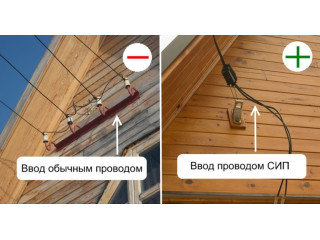 Монтаж электрического ввода в дом проводом СИП